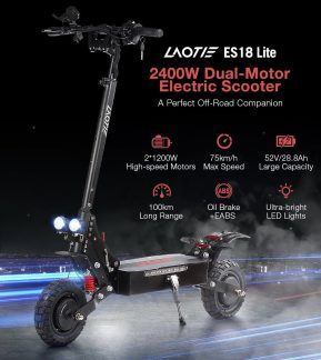 LAOTIE ES18 Lite 52V 28.8Ah 21700 Battery 2400W Dual Motor Deal